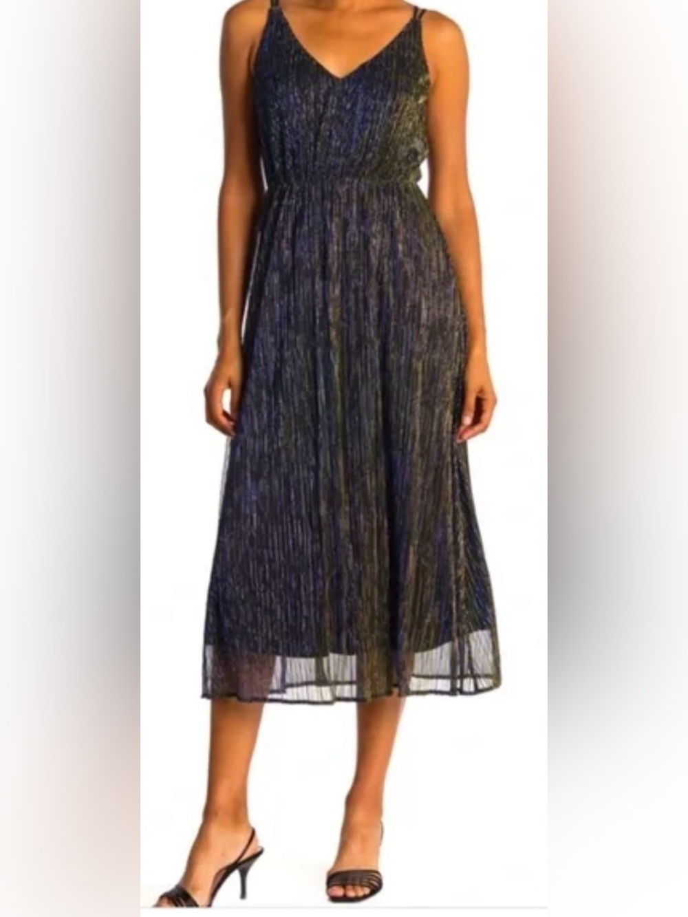 Sam Edelman Black , Blue & Gold Maxi Dress  Women’s Size 8